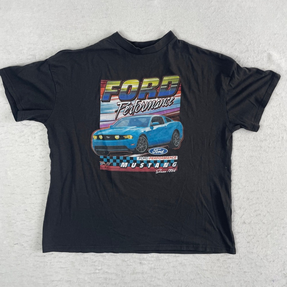 Ford Performance Mustang T-Shirt‎ Mens Medium Black Short Sleeve Racing Tee